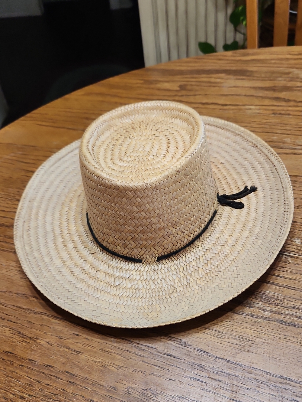 Natural Straw Wide Brim Hat with Black Band - Men